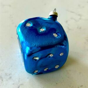 Blue Dice Vintage Christmas Ornament